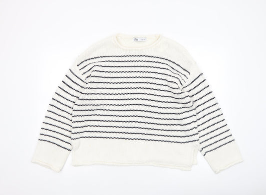 Womens UK Size L Zara Ivory Pullover Jumper