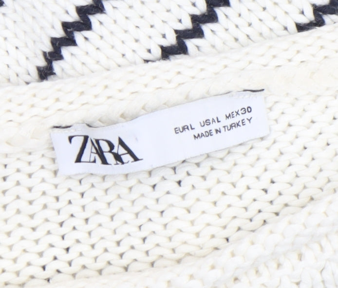 Womens UK Size L Zara Ivory Pullover Jumper