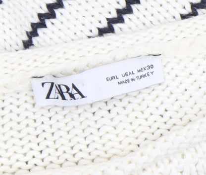 Womens UK Size L Zara Ivory Pullover Jumper