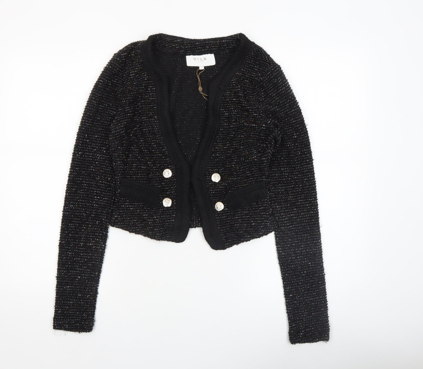 Womens UK Size S VILA Black Cardigan Jumper