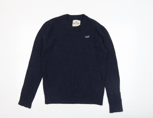 Mens UK Size S Hollister Blue Pullover Jumper