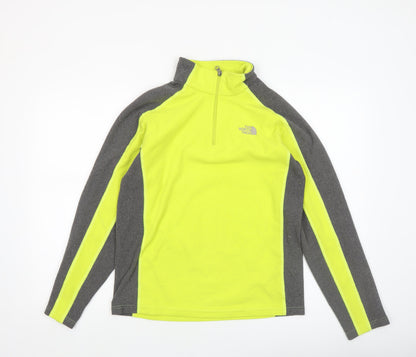 The North Face Boys Yellow & Grey Fleece 1/4 Zip Sweatshirt Size 18 Plus