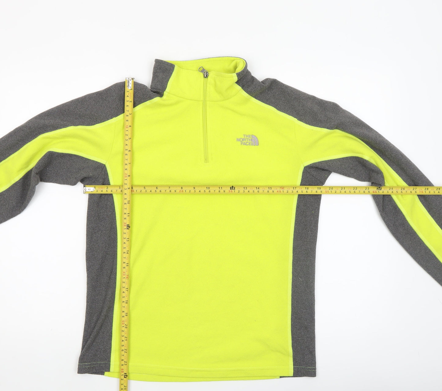 The North Face Boys Yellow & Grey Fleece 1/4 Zip Sweatshirt Size 18 Plus