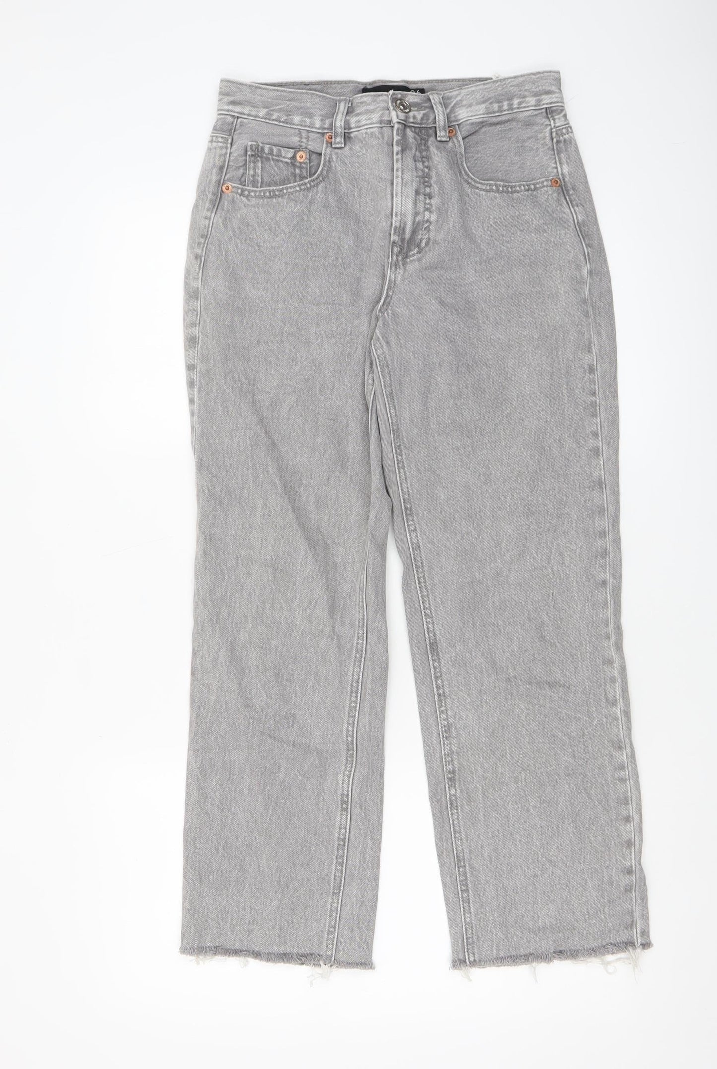 Womens UK Size 8 Stradivarius Regular Fit Straight Grey Jeans