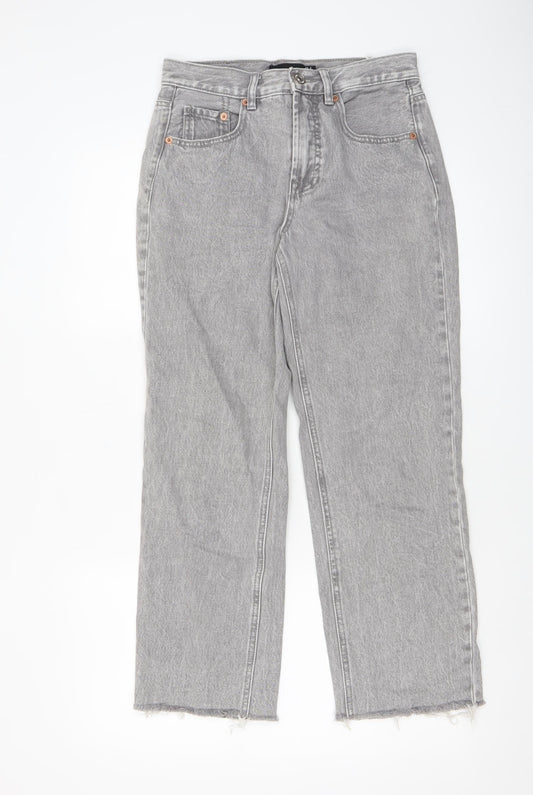 Womens UK Size 8 Stradivarius Regular Fit Straight Grey Jeans