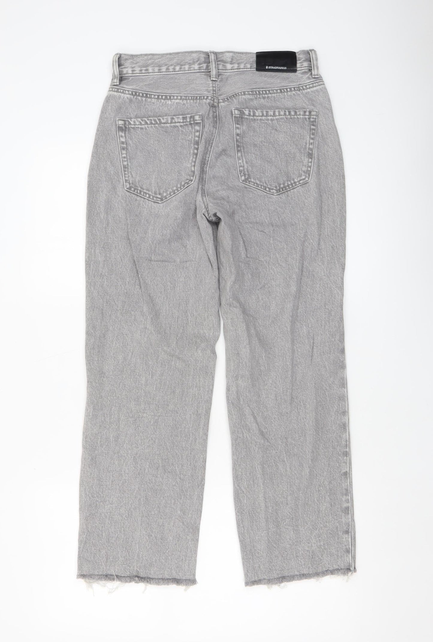 Womens UK Size 8 Stradivarius Regular Fit Straight Grey Jeans