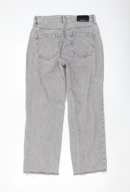 Womens UK Size 8 Stradivarius Regular Fit Straight Grey Jeans