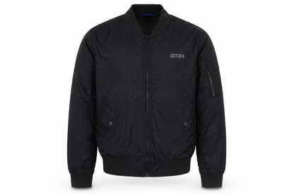 Gotcha Men's Black Bomber Jacket M Regular Nylon Zip-Up Lined