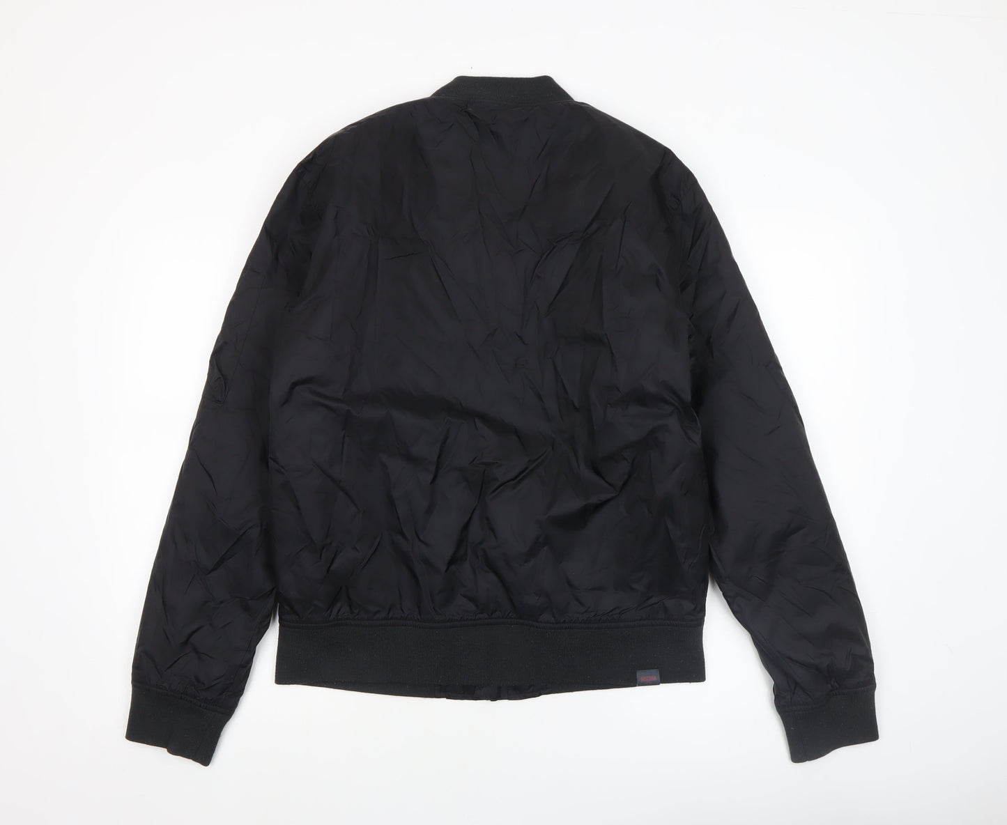 Gotcha Men's Black Bomber Jacket M Regular Nylon Zip-Up Lined