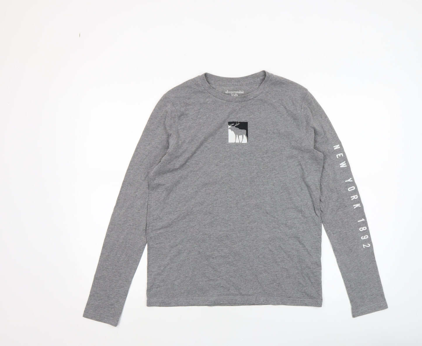Boys UK Size 15-16 Years abercrombie kids Grey Basic T-Shirt