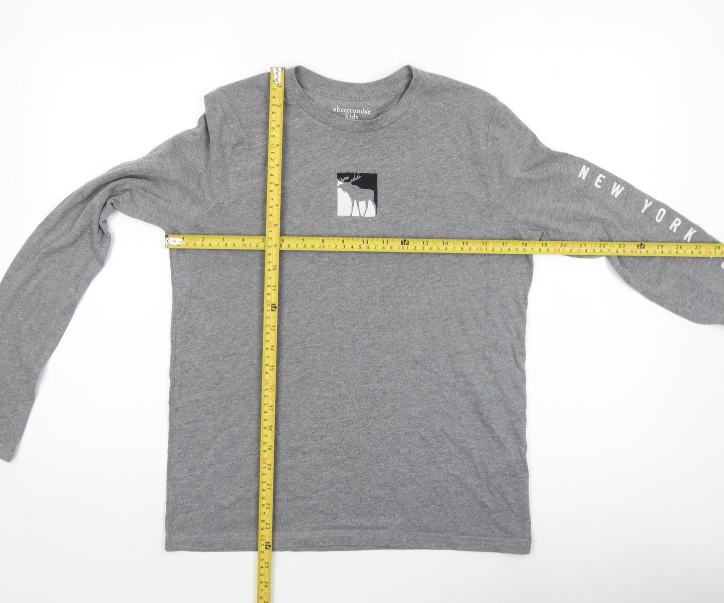 Boys UK Size 15-16 Years abercrombie kids Grey Basic T-Shirt