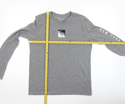 Boys UK Size 15-16 Years abercrombie kids Grey Basic T-Shirt
