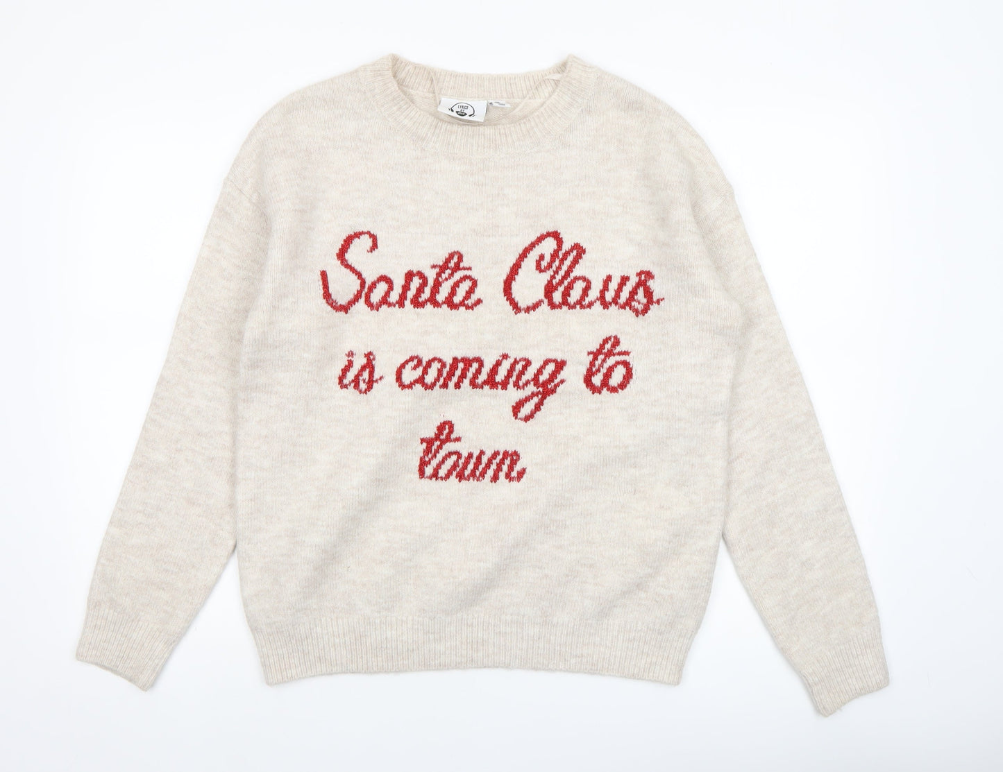 Womens UK Size 2XS Lyrics by Ink Beige Pullover Jumper