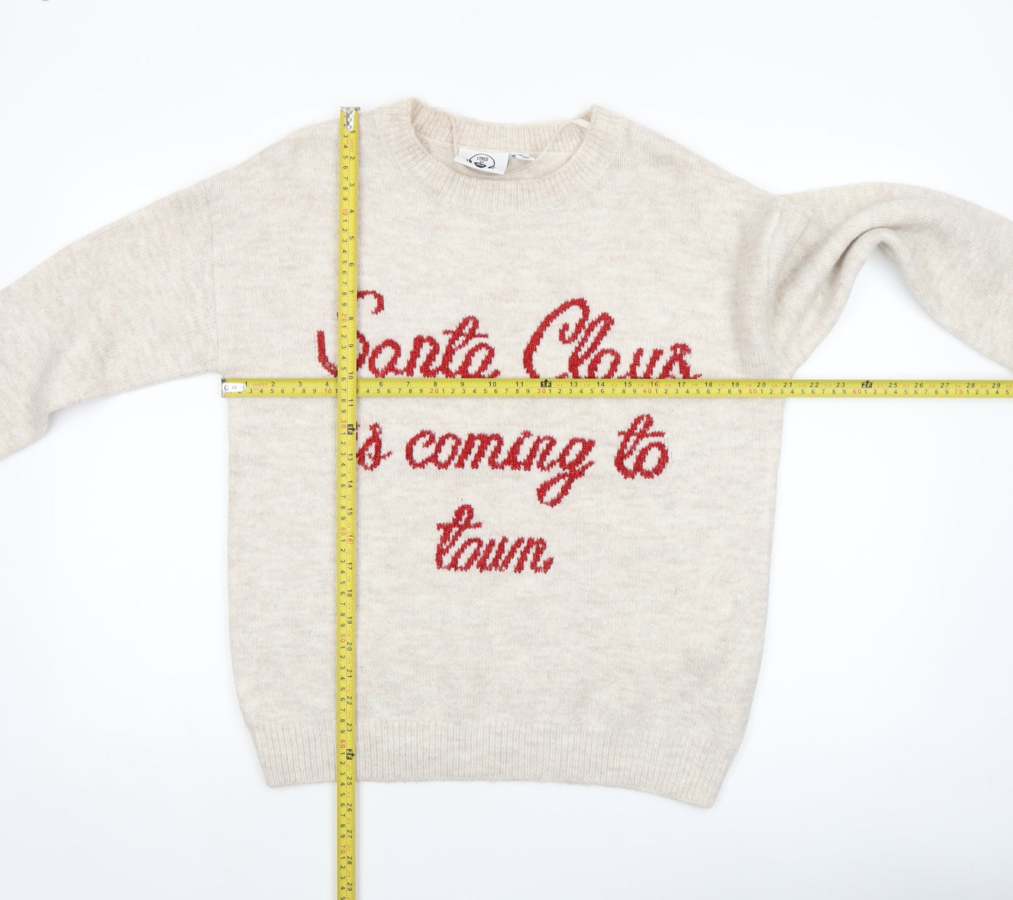 Womens UK Size 2XS Lyrics by Ink Beige Pullover Jumper