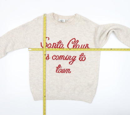 Womens UK Size 2XS Lyrics by Ink Beige Pullover Jumper