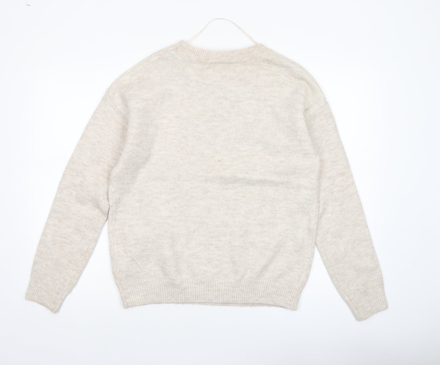 Womens UK Size 2XS Lyrics by Ink Beige Pullover Jumper