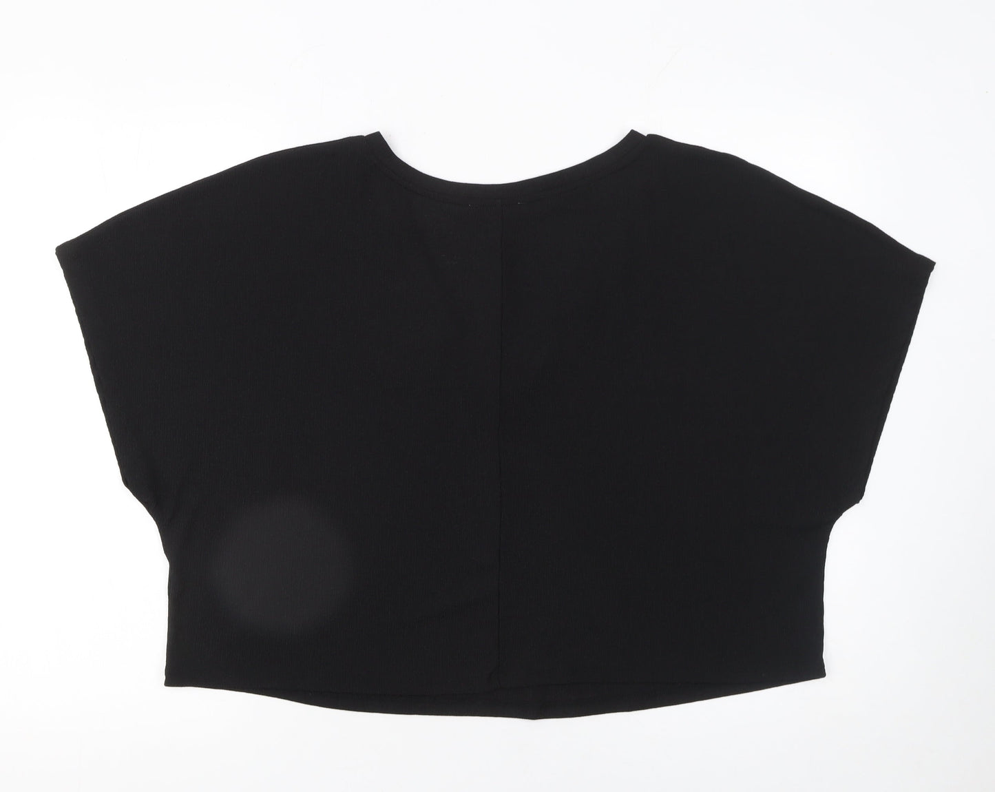 Womens UK Size L Zara Black Cropped T-Shirt