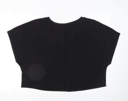 Womens UK Size L Zara Black Cropped T-Shirt