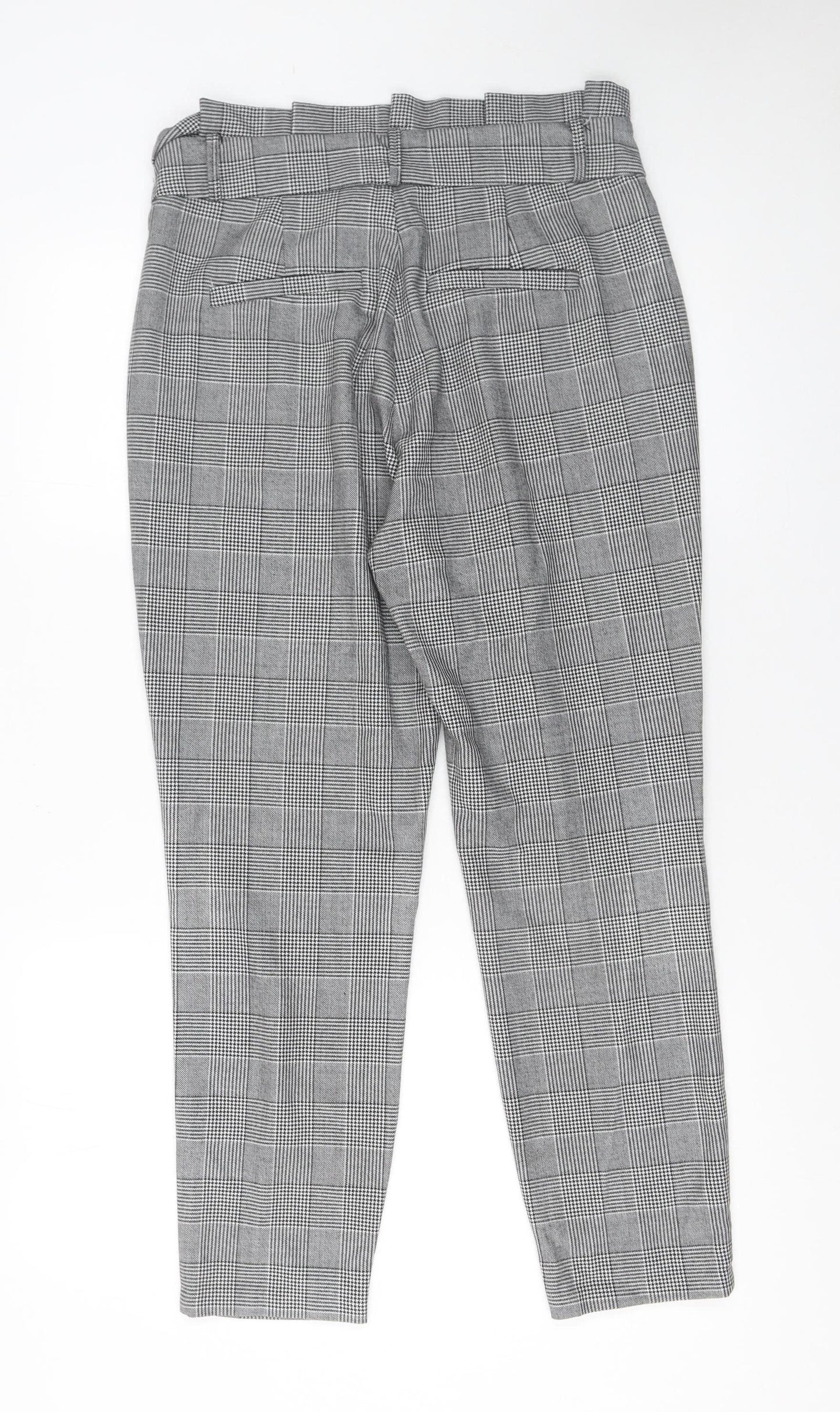 Womens UK Size M VERO MODA Regular Fit Paperbag Grey Trousers