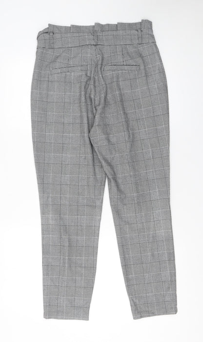 Womens UK Size M VERO MODA Regular Fit Paperbag Grey Trousers