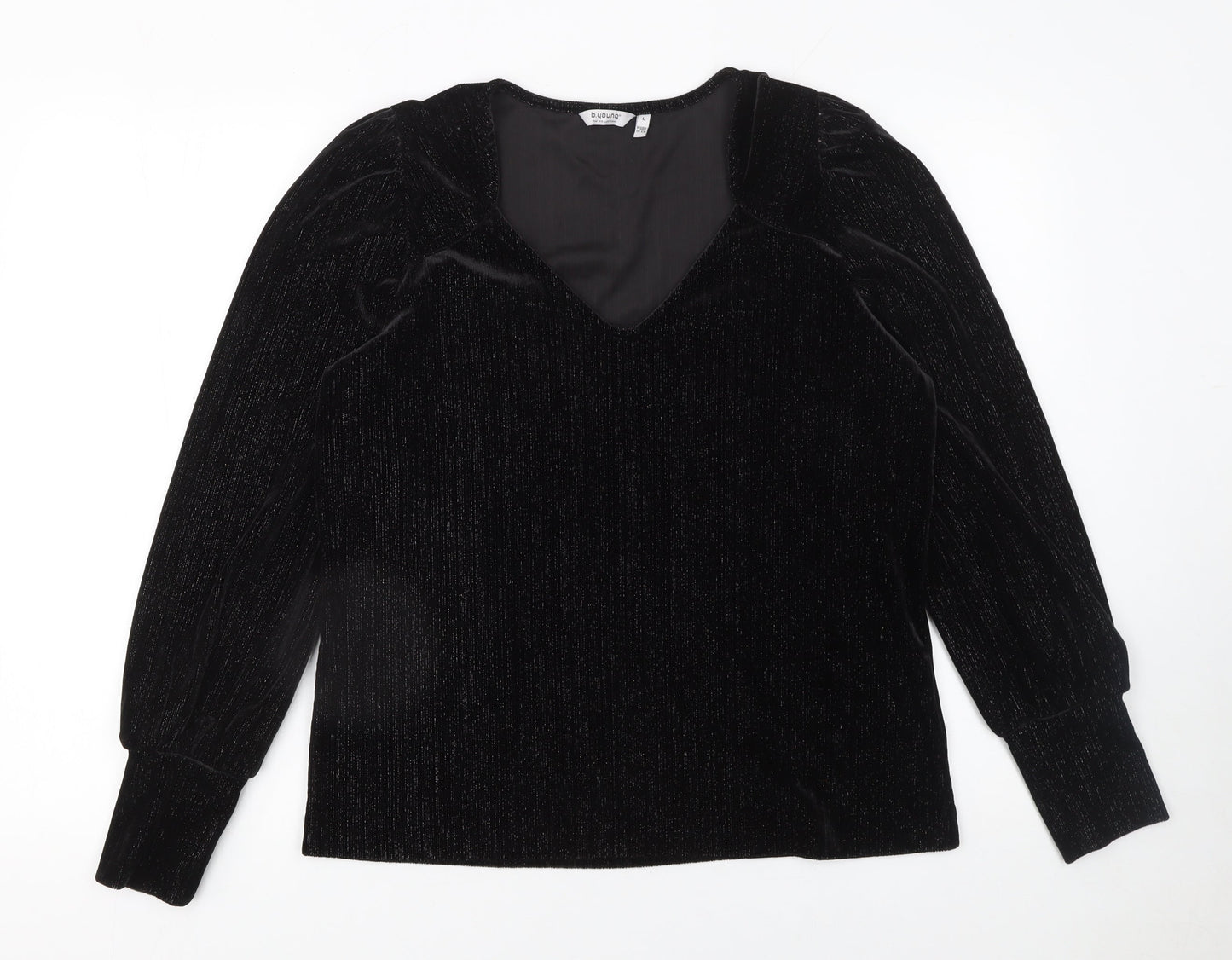 Womens UK Size L b.young Black Basic Blouse