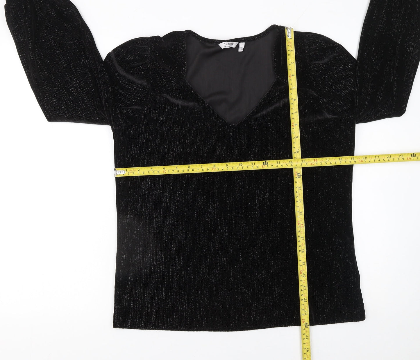 Womens UK Size L b.young Black Basic Blouse