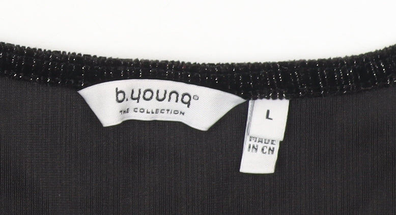 Womens UK Size L b.young Black Basic Blouse
