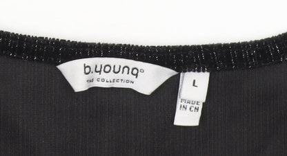 Womens UK Size L b.young Black Basic Blouse