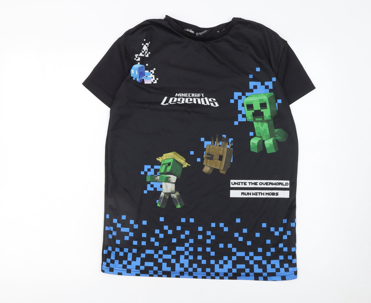 Boys UK Size 12-13 Years Minecraft Legends Black Basic T-Shirt