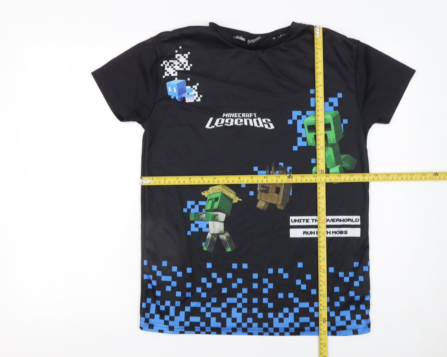 Boys UK Size 12-13 Years Minecraft Legends Black Basic T-Shirt