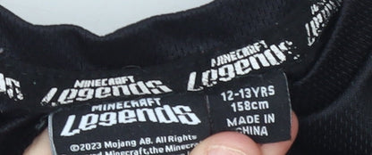 Boys UK Size 12-13 Years Minecraft Legends Black Basic T-Shirt