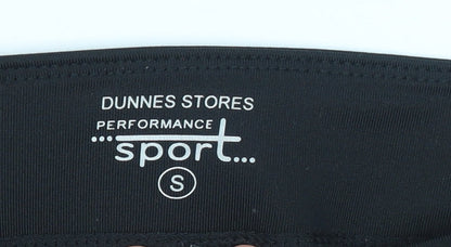 Dunnes Stores Women Black Capri Leggings Small Stretch Activewear