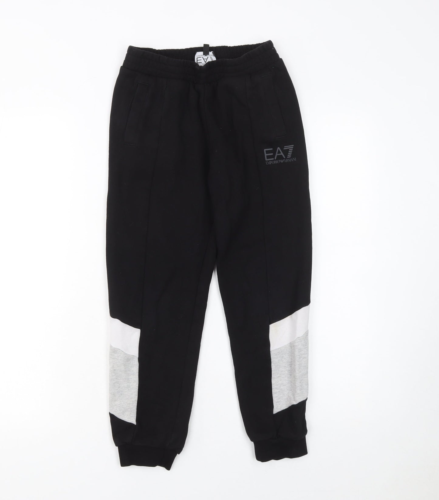 Boys UK Size 10 Years Emporio Armani Regular Fit Jogger Black Trousers