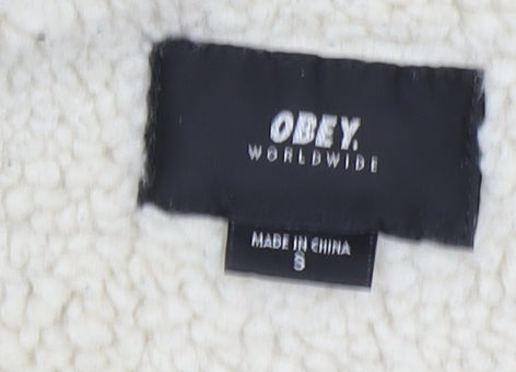 Mens UK Size S OBEY Black Anorak Coat