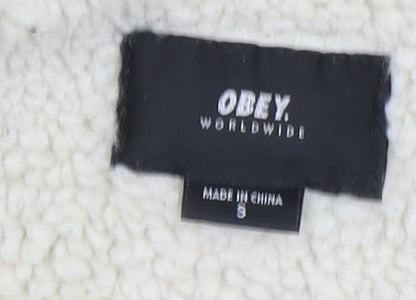Mens UK Size S OBEY Black Anorak Coat