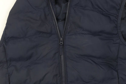 UNIQLO Boys Blue Puffer Waistcoat 7-8 Years Lightweight Quilted Gilet