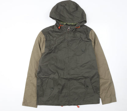 Mens UK Size M River Island Green Windbreaker Coat