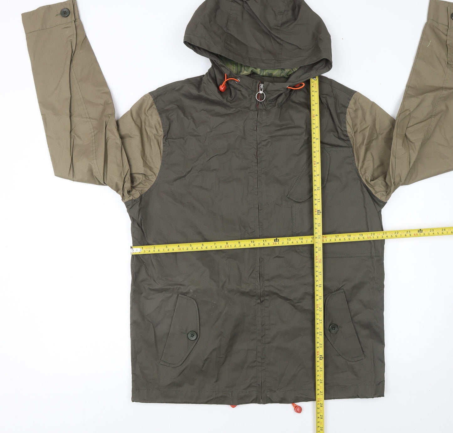 Mens UK Size M River Island Green Windbreaker Coat