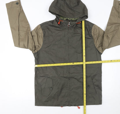 Mens UK Size M River Island Green Windbreaker Coat