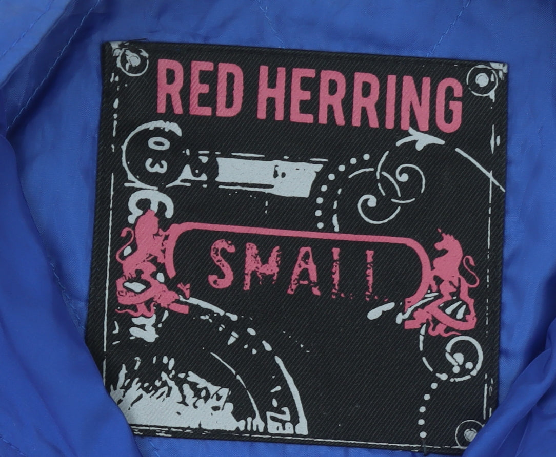 Womens UK Size S Red Herring Blue Bomber Jacket