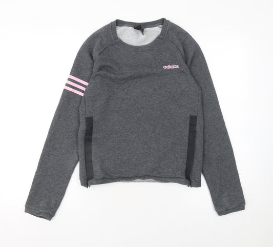 Womens UK Size S adidas Grey Pullover Sweatshirt
