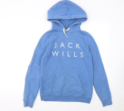 Womens UK Size 6 Jack Wills Blue Pullover Hoodie