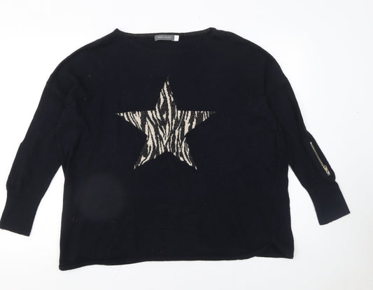Womens UK Size XS Mint Velvet Black Pullover Jumper