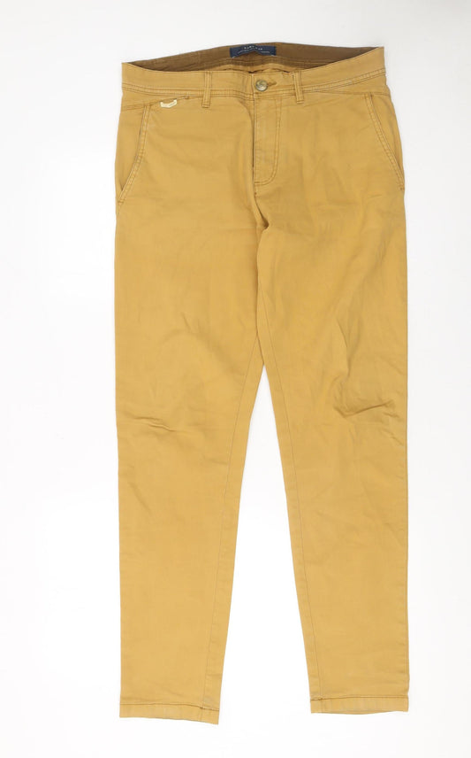 Mens UK Size M Zara Man Slim Fit Chino Brown Trousers