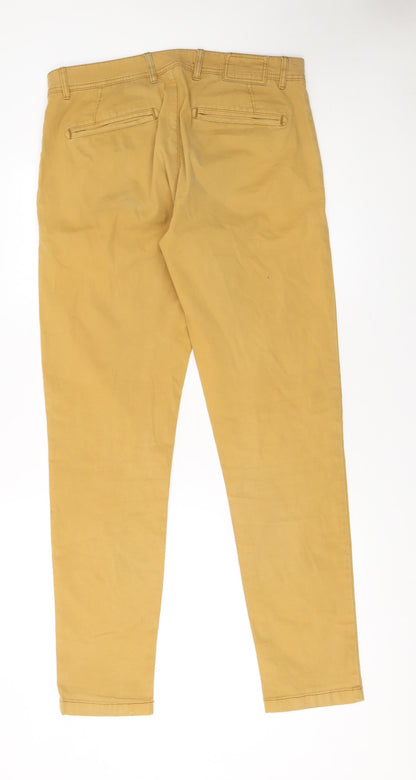 Mens UK Size M Zara Man Slim Fit Chino Brown Trousers