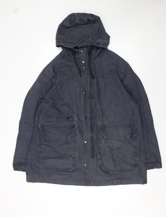 Mens UK Size XL G-Star RAW Blue Parka Coat