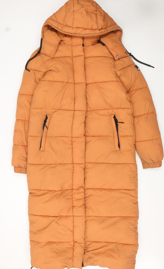 Womens UK Size 10 Superdry Orange Puffer Jacket