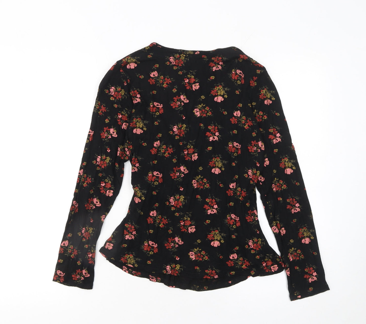 Womens UK Size 12 Boohoo Black Wrap Blouse