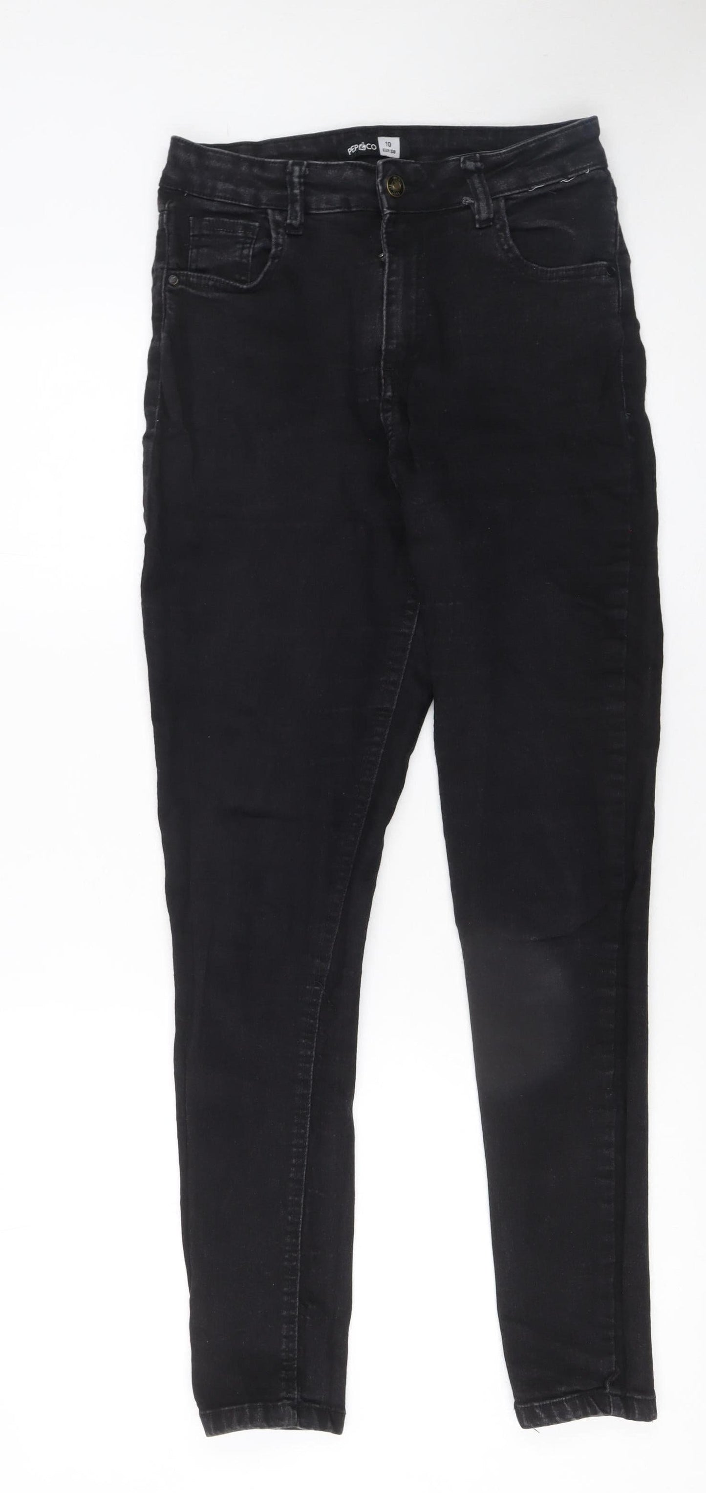 Womens UK Size 10 PEP&CO Slim Fit Skinny Black Jeans
