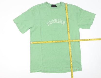 Dickies Men’s Green Logo Crew Neck Cotton Short Sleeve T-Shirt M